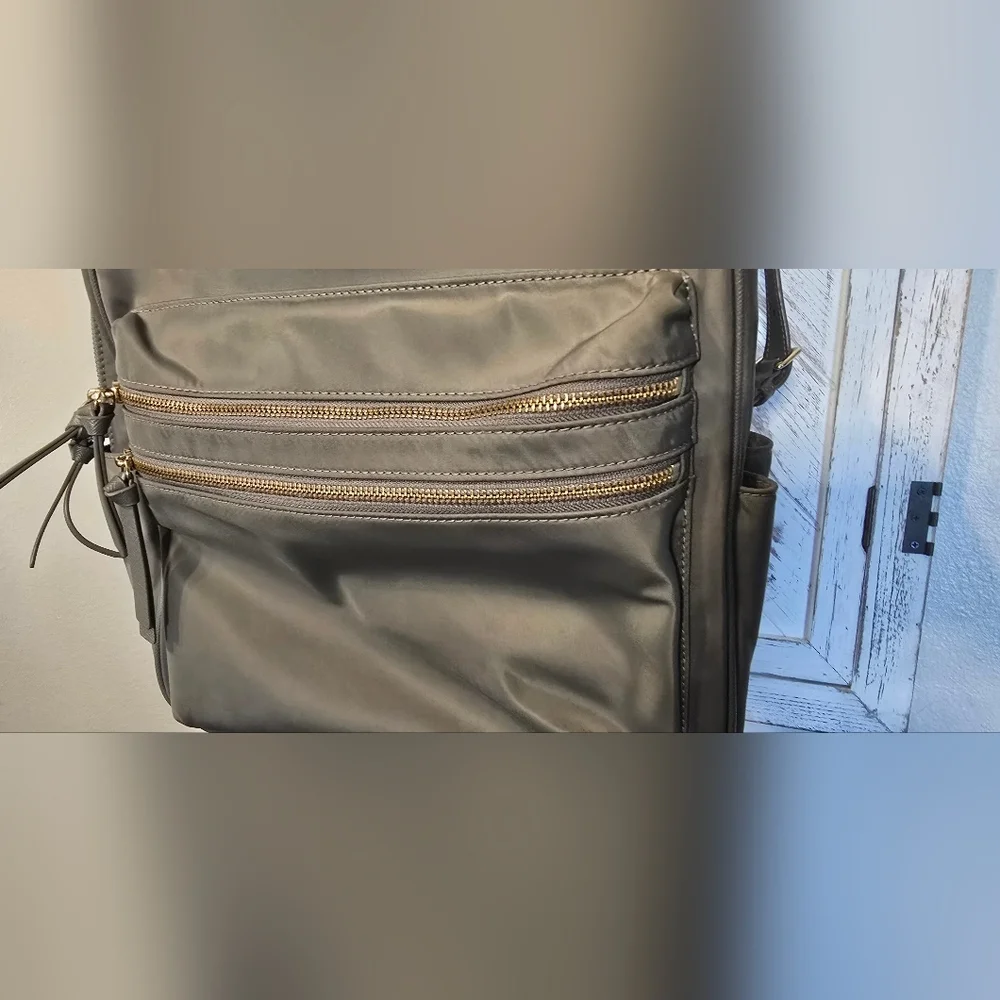 Kate Spade Grey Leather Backpack Gold Hardware Pebbled Mini Bag Purse